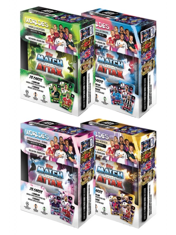 Topps UEFA Club Competitions Match Attax Cards 2025/26 Booster Mini Tin Bundle Topps UEFA Club Competitions Match Attax Cards 2025/26 Booster Mini Tin Bundle