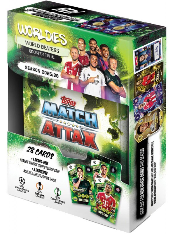 Topps UEFA Club Competitions Match Attax Cards 2025/26 Booster Mini Tin 1 World Beaters