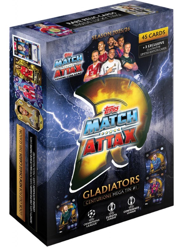 Topps UEFA Club Competitions Match Attax Cards 2025/26 Mega Tin 1 Centurions Topps UEFA Club Competitions Match Attax Cards 2025/26 Mega Tin 1 Centurions
