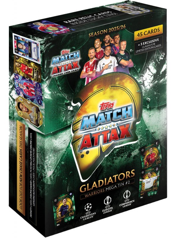 Topps UEFA Club Competitions Match Attax Cards 2025/26 Mega Tin 2 Warriors Topps UEFA Club Competitions Match Attax Cards 2025/26 Mega Tin 2 Warriors