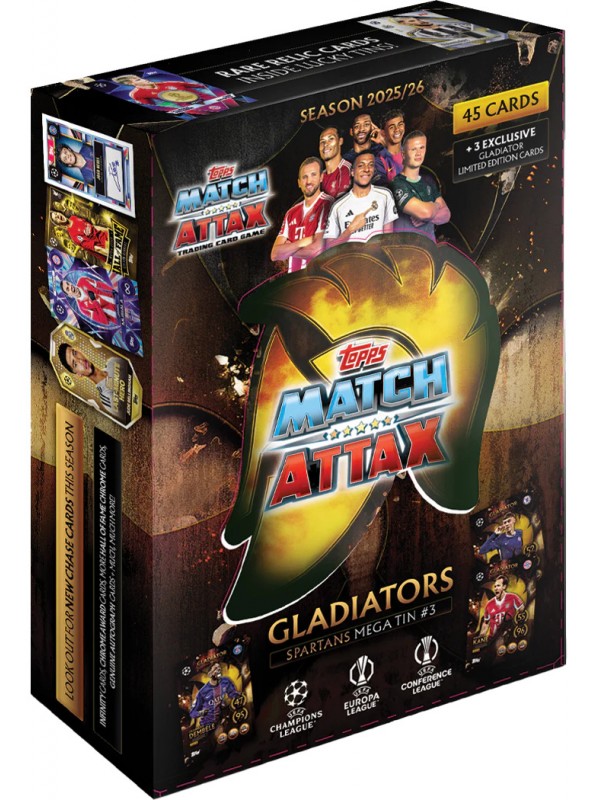 Topps UEFA Club Competitions Match Attax Cards 2025/26 Mega Tin 3 Spartans Topps UEFA Club Competitions Match Attax Cards 2025/26 Mega Tin 3 Spartans