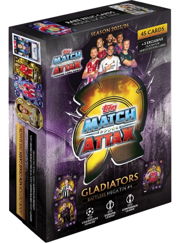 Topps UEFA Club Competitions Match Attax Cards 2025/26 Mega Tin 4 Battlers Topps UEFA Club Competitions Match Attax Cards 2025/26 Mega Tin 4 Battlers