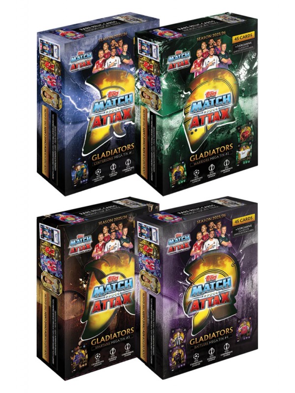 Topps UEFA Club Competitions Match Attax Cards 2025/26 Mega Tin Bundle Topps UEFA Club Competitions Match Attax Cards 2025/26 Mega Tin Bundle
