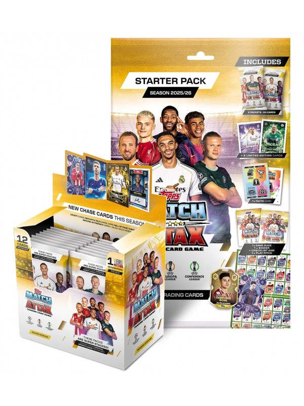 Topps UEFA Club Competitions Match Attax Cards 2025/26 Full Box - Starter Pack Set